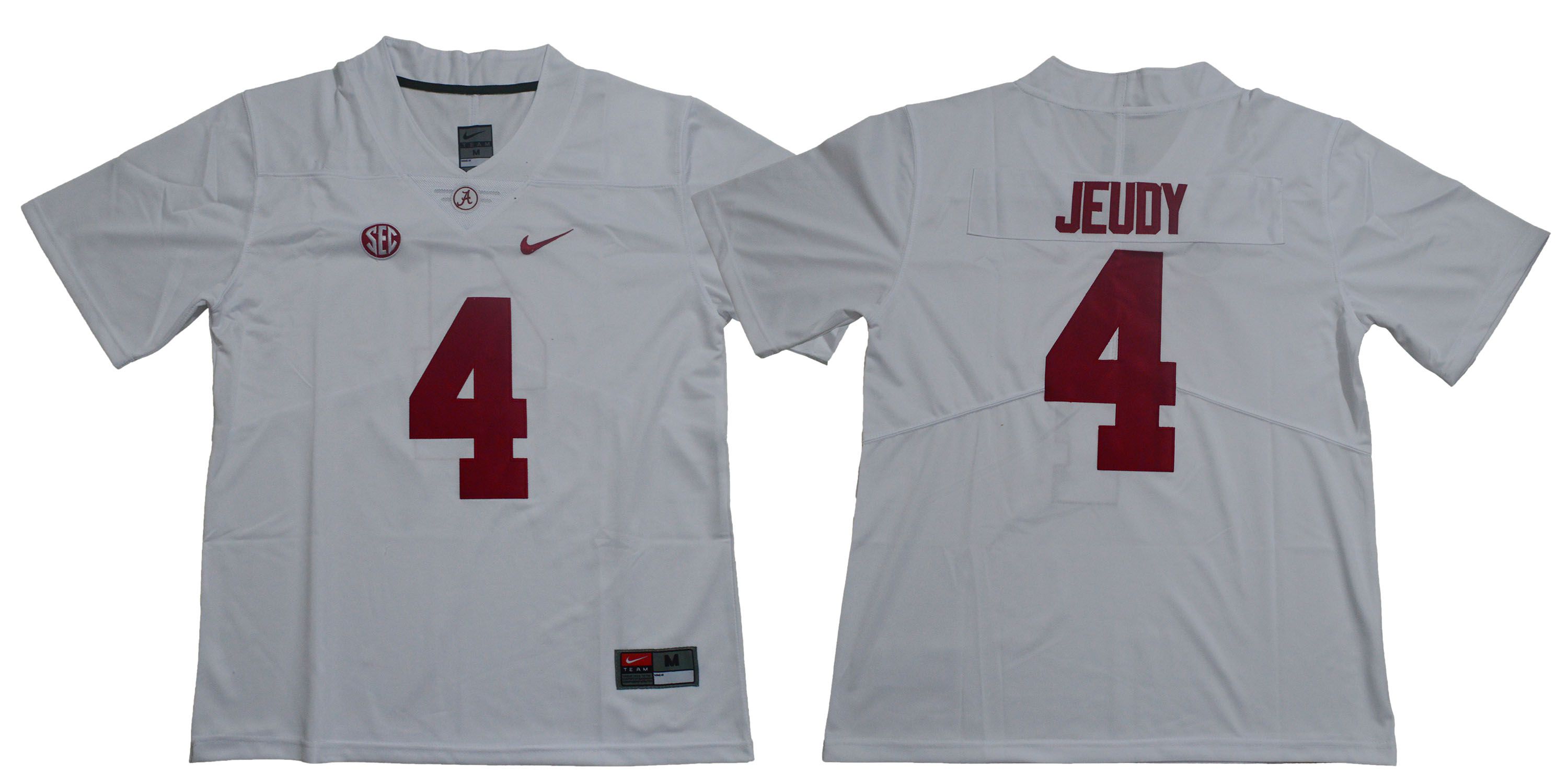 Men Alabama Crimson Tide #4 Jeudy White Legendary Edition NCAA Jerseys